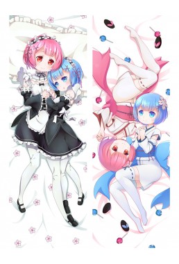 Rem and Ram - Re:Zero Body Pillow Case japanese love pillows for sale